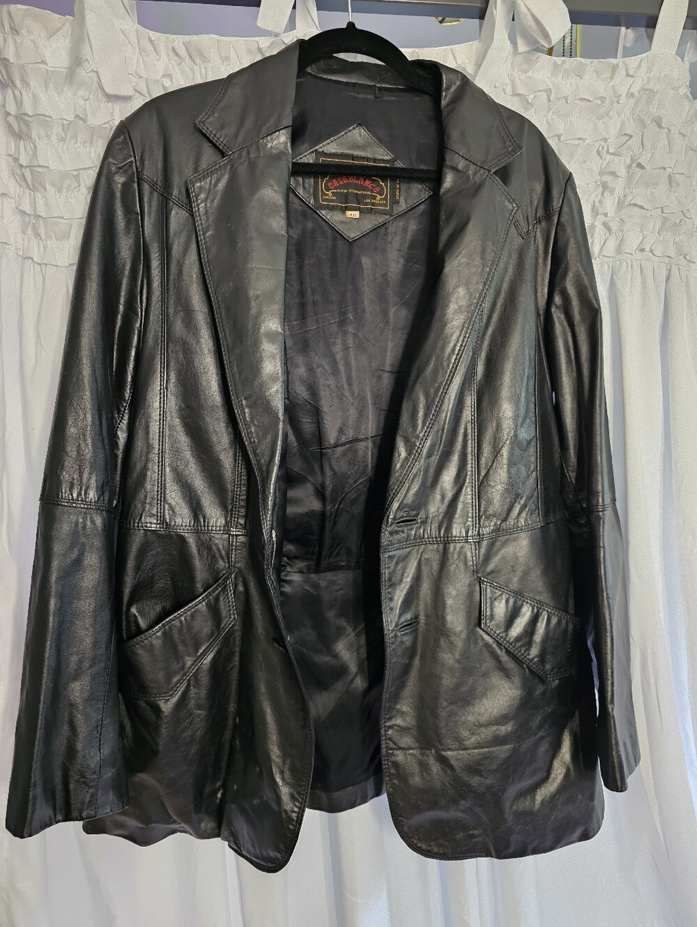 Casablanca Black Leather Button Jacket